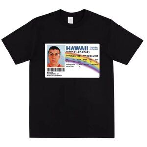 NEW black McLovin Driver License Rainbow T-Shirt from Superbad Movie Graphic XL